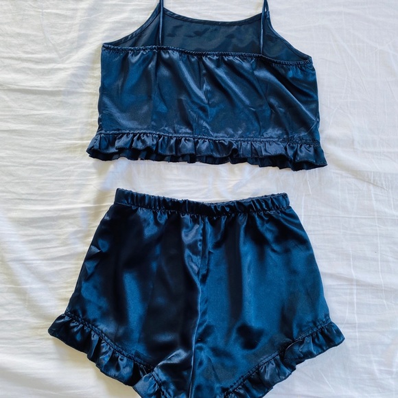 Navy Satin Sleepwear Set - Picture 3 of 6